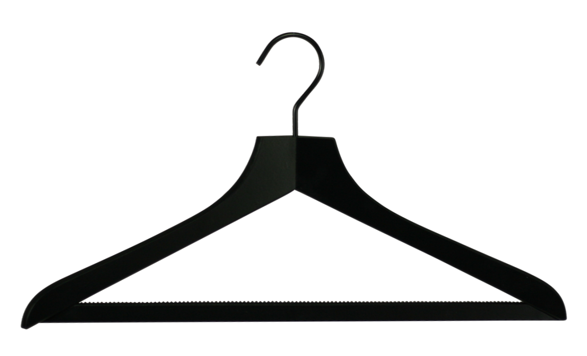 10x Kleiderbügel mit Riffelsteg Profi HRS All black